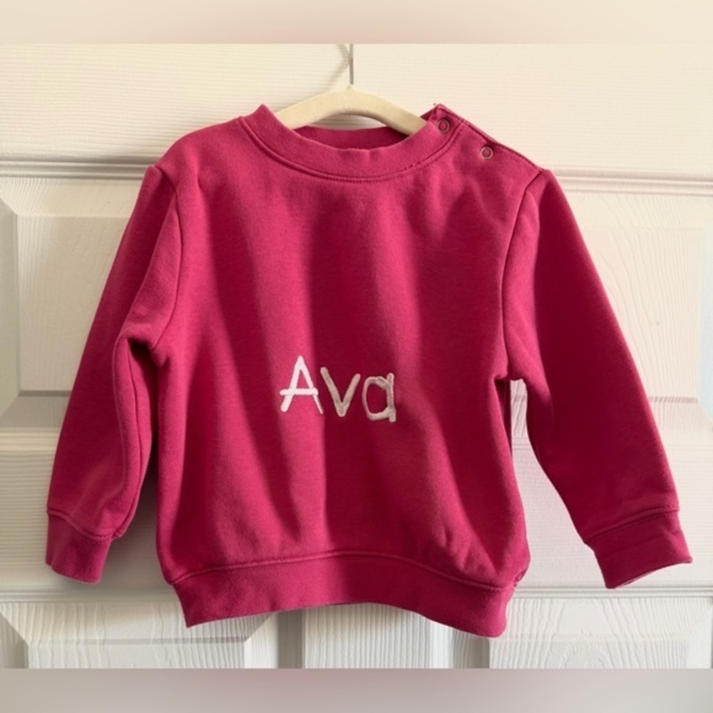 Kids Pink Sweatshirt with “Ava” detail - Picture 1 of 4
